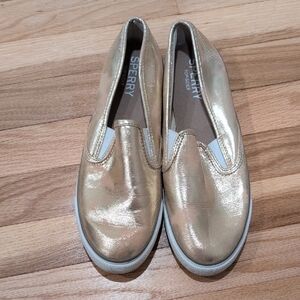 Sperry Metallic Gold Slip-On Sneakers